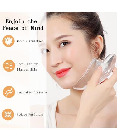 Gua Sha Facial Tools - Transparent Natural Resin Massage Tool for Lymphatic Drainage Muscle Relief & Jawline Sculpting - Buy Online on GoSupps.com