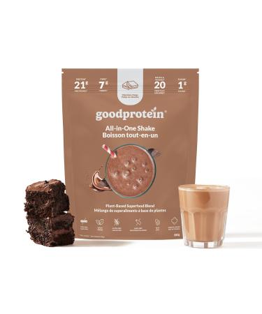 Good Protein Vegan Plant-based Protein Powder 100% Natural Non-GMO Dairy-free Gluten-free Soy-free No Added Sugar and Nothing Artificial. Chocolate Fudge All-in-One Shake 880 grams Chocolate Fudge 880 g