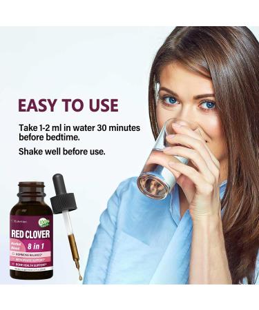 100% Natural Red Clover Extract - Herbal Drops for Hormone Balance Menopause & Bone Health Support | 2oz - Buy Online on GoSupps.com