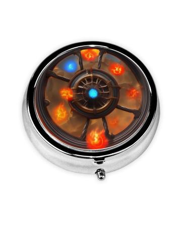 Flaming Flywheelround Pill Box 3 Compartment Round Pill Box Organizer &Portable Travel Pill Box for Traveling.