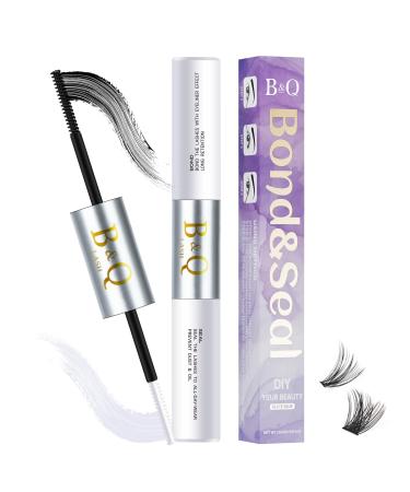 B&Q Lashes Bond and Seal Waterproof 10ML Bond and Seal Long Lasting Lash Bond DIY Lash Extension Bond and Seal for Beginner Eyelash Bond and Seal(YJST-Black)