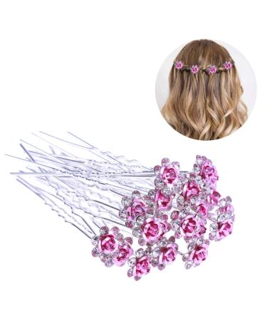 Beaupretty Crystal Hairpins - 20pcs Rose Rhinestone Hair Clips for Bridal & Wedding - Pink Hair Jewelry Accessories - Buy Online on GoSupps.com