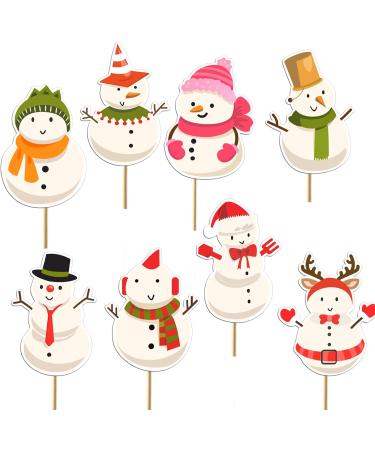 Biird 32 PCS Christmas Cupcake Toppers Merry Christmas cupcake decorations Christmas Cupcake Picks Cake Decorations for Xmas Snowman Theme Cake Decoration Supplies - Buy Online on GoSupps.com