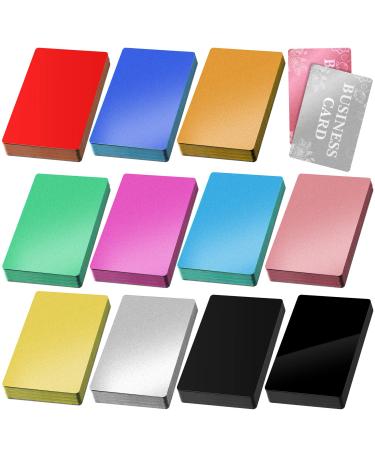 550 Pcs Metal Business Cards Engraving Aluminum Plates for Crafting Multipurpose Metal Sheets for Crafting 0.01 Inch Thick Blank Business Cards for CNC Engraver Laser Engraving DIY Cards (Multicolor)