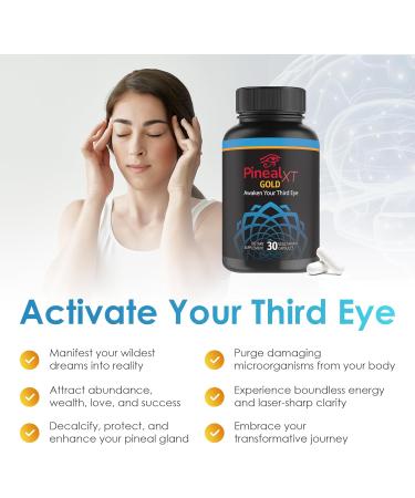 Pineal XT Gold - Pineal Gland Supplement - Third Eye Awakening - Focus and Memory Supplement for Brain - 7 Powerful Ingredients Decalcify Detox and Activate Your Pineal Gland 30 Count (Pack of 1) - Buy Online on GoSupps.com