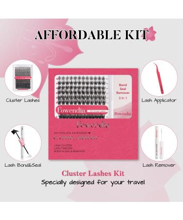 Fowendia DIY Lash Extension Kit - 156 Pcs Eyelash Clusters 10-16mm Mixed with Tweezers, Glue, and Remover - Easy Home Application for Natural-Looking Lash Extensions - Buy Online on GoSupps.com