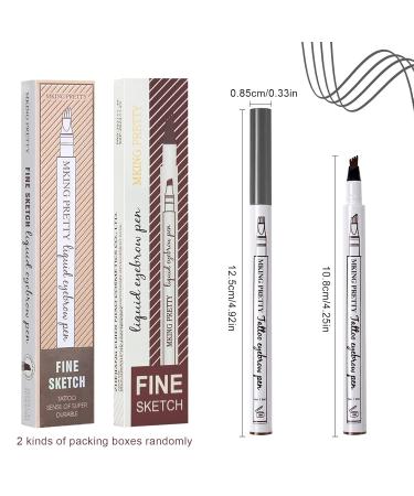 Waterproof Eyebrow Pencil - Professional Microblading Gel with 4 Fork Tips | Long-Lasting Dark Gray (3#) for Perfect Brows | International Shipping Available - Buy Online on GoSupps.com