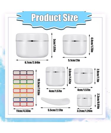 Firtink 10 Pcs Cosmetic Sample Jars 10ml/20ml/30ml/50ml/100ml Empty Refillable Cosmetic Container Pots Travel Jars with Lids Spatulas Tool and Labels for Makeup Creams Lotion Glitter Nail Powder - Buy Online on GoSupps.com
