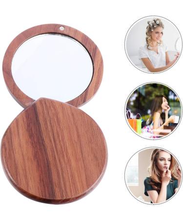 Beaupretty Portable Cosmetics Mirror | Compact Pocket Mirror with Wooden Frame | Personal Handheld Makeup Mirror for Travel - Buy Online on GoSupps.com