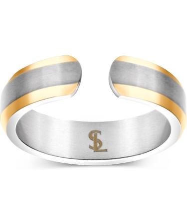 Elegant Titanium Magnetic Therapy Ring for Arthritis & Carpal Tunnel Relief - Size 10 in Silver & Gold | Smarter Lifestyle - Buy Online on GoSupps.com