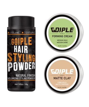 Hair Styling Power 1.05oz Natural Look Styling Power for Men Volumizing & Texturizing Powder Flexible Hold Hair Clay Hair Powder for Men Easy to Apply Texture Powder with No Oil/Greasy/Residue