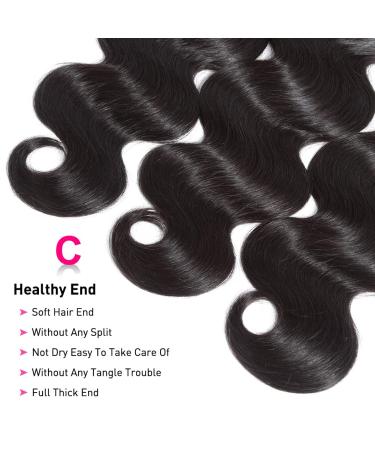 Flady Brazilian Body Wave Human Hair Bundles 14/16/18 Inch - 10A Weave Extensions in Natural Color - Buy Online on GoSupps.com