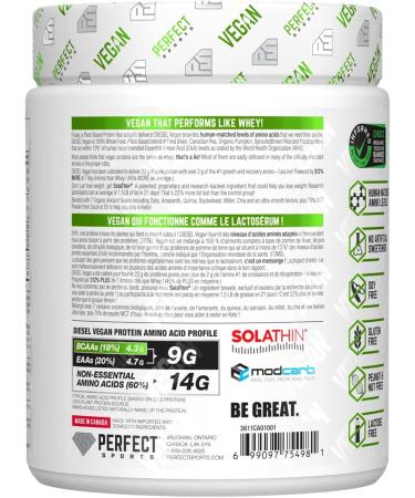 PERFECT Sports - DIESEL Vegan 100% Plant-Based Protein Powder Chocolate Ice Dream (10 Servings 350g) Chocolate Ice Dream 350 g (Pack of 1) - Buy Online on GoSupps.com