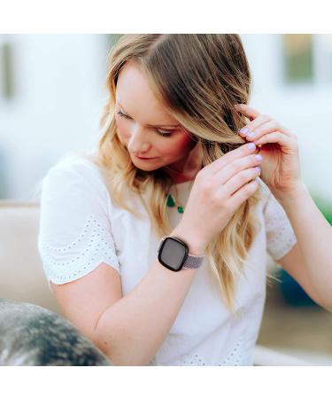 Amzpas Bands Compatible with Fitbit Versa 3 / Fitbit Sense  Soft Adjustable Breathable Replacement Wristband for Fitbit Sense/Versa 3 Smartwatch for Women (Black Sand+Pink Sand+Seashell) - Buy Online on GoSupps.com