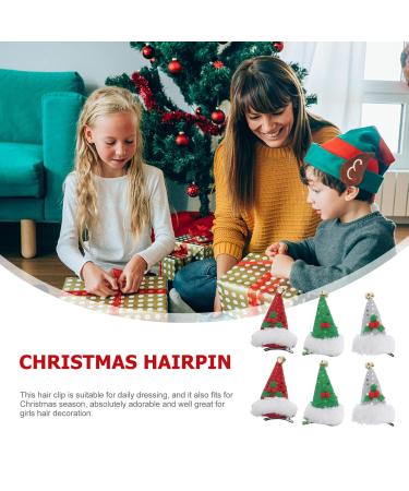 Lurrose 6pcs Christmas Hair Clips - Santa Claus Cap Hairpins | Festive Hair Accessories for Holiday Parties - Buy Online on GoSupps.com