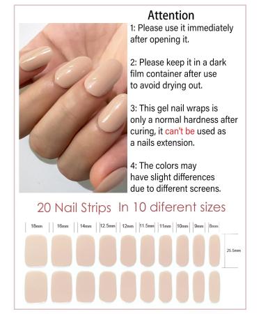 Wahrshei Nail Foils | Nude UV Gel Nail Foil - 20 Self-Adhesive Gel Nail Stickers & Wraps - Buy Online on GoSupps.com