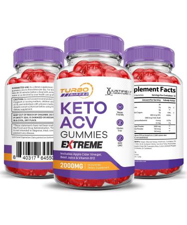 Justified Laboratories (2 Pack Turbo Ripped Keto ACV Gummies Extreme 2000MG Turbo Ripped Keto Gummies Apple Cider Vinegar Formulated with Pomegranate Beet Juice Powder B12 Vegan Non GMO 120 Gummys 60 Count (Pack of 2) - Buy Online on GoSupps.com