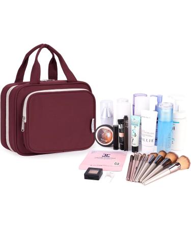 Narwey Hanging Travel Toiletry Bag for Women - Wine Red Medium Size Organizer for Cosmetics and Makeup - Buy Online on GoSupps.com