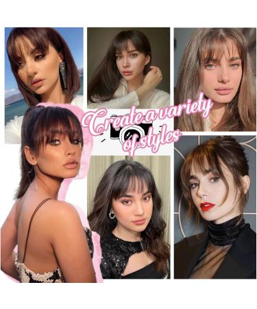 Allyreetress Clip in Bangs Clip in Hair Extensions Clip on Bangs Wispy Bangs Fringe with nice net Natural Flat neat Bangs Temples Hairpieces for Women Curved Bangs for Daily Party (Black Brown) Black Brown# - Buy Online on GoSupps.com