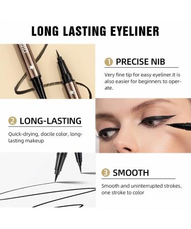Waterproof Liquid Eyeliner Pen | Smudge Proof & Long Lasting | Ultra Fine Tip | Black/Brown | 0.14 Fl Oz - Pack of 1 - Buy Online on GoSupps.com