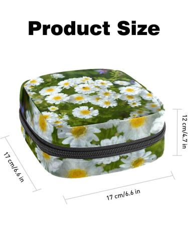 Daisies Floral Sanitary Napkin Storage Bag - Portable Menstrual Cup Pouch for Women and Teen Girls - Multi-colored - Buy Online on GoSupps.com