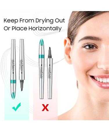 4 Point Brow Pen - Long-Lasting Waterproof Eyebrow Pencil for Natural Microblading Effect in Black - Buy Online on GoSupps.com