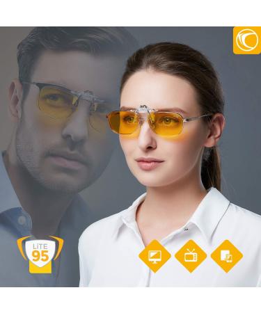 Prism Clip-On Blue Light Filter Glasses - 95% Eye Protection for Work PC & TV - Improve Sleep & Reduce Eye Strain - Unisex Lite95 - Buy Online on GoSupps.com