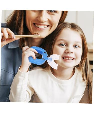 JECOMPRIS 4-Piece U-Shaped Silicone Toothbrush Set for Kids - Cartoon Design Manual Baby Accessories - Blue - Buy Online on GoSupps.com