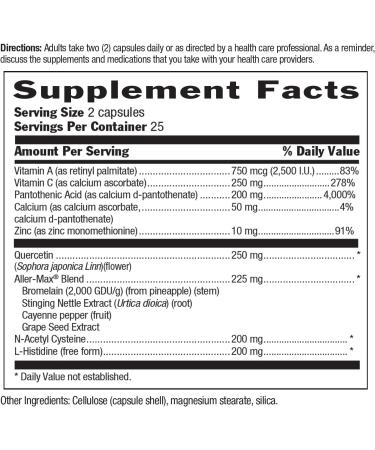 Country Life Aller-Max - Quercetin Supplements with Bromelain - Immune Support with Vitamin C Zinc and Botanical Blend - Certified Gluten-Free Vegan (50 Count (Pack of 1)) - Buy Online on GoSupps.com