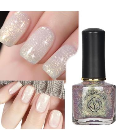 Glitter Nail Polish - Sliver Pearl Nail Polish - Shimmer Holographic Mermaid Nail Polish - Pearlescent Shell Glitter Sliver Nail Varnish - Quick Dry Glimmer Nail Art Varnish All Seasons Nail Polish silver pearl - Buy Online on GoSupps.com