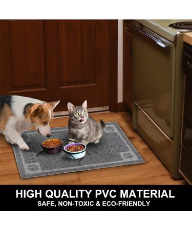 STELLAIRE CHERN Pet Feeding Mat 24x16 Inch - Waterproof, Easy to Clean, Non Slip Dog Food Mat in Grey - Buy Online on GoSupps.com