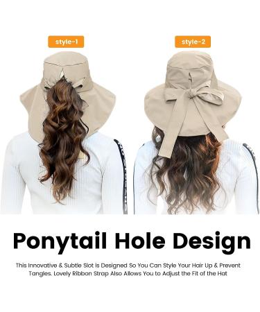 Rollable UPF 50+ Sun Hat with Neck Flap for Women and Men - Khaki - Buy Online on GoSupps.com
