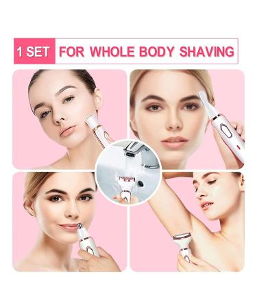 4 in 1 Women's Electric Razor - Stainless Steel Hair Cutter for Face Mustache Arms Legs Armpits & Bikini - Washable & Easy to Use - Buy Online on GoSupps.com