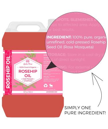 Leven Rose 32 oz Bulk Wholesale Organic Rosehip Seed Oil - 100% Natural - Buy Online on GoSupps.com