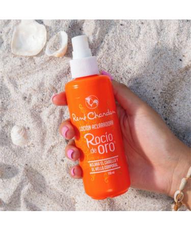 Rene Chardon Rocio de Oro Hair Lightening Lotion Blonde formula, 5oz-150ml Spray bottle 1 count, with Vitamin D and Silicone, for all hair types - Buy Online on GoSupps.com