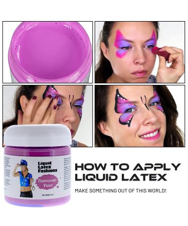 Liquid Latex Fashions - Fluorescent Violet Full Body Paint for Halloween Cosplay & Parties - Safe for Kids & Adults - 4 Oz - Buy Online on GoSupps.com