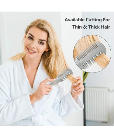3-Piece Double Sided Hair Razor Comb Set with 10 Replacement Blades - Hair Thinning & Styling Tool - Buy Online on GoSupps.com
