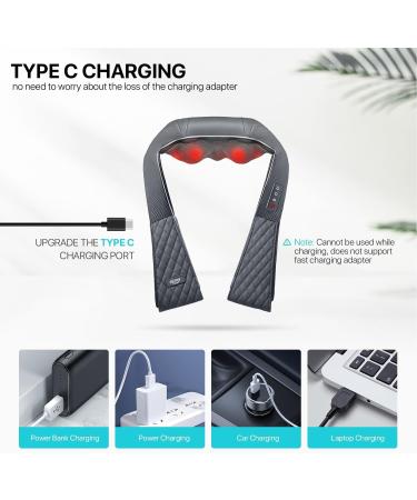 AllJOy Wireless Neck & Shoulder Massage Device with Heat - Portable Shiatsu Massager 3D-Rotating Adjustable Straps - Ideal Gift in Gray - Buy Online on GoSupps.com