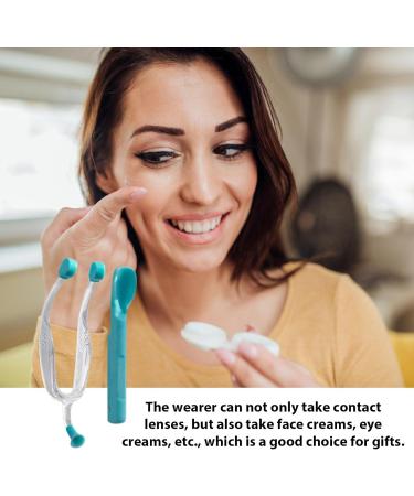 Soft Lens Remover Tool | Silicone Applicator and Removal Tool Eye Remover Tool Inserter/Remover Portable Silicone Scoop and Tweezers for Travel Home Use Aezon Blue Wearer - Buy Online on GoSupps.com