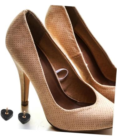 5 Pairs Heart Shaped High Heel Pads - Replacement Heel Caps for Shoe Repair - PVC Heel Tips - Black Shoe Spikes (2.00x2.00x2.00CM) - International Shipping - Buy Online on GoSupps.com