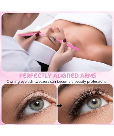 3-Piece Stainless Steel Lashes Tweezers Set with White Bag - Curved and Straight Eyelash Extension Tools for Women and Girls - Buy Online on GoSupps.com
