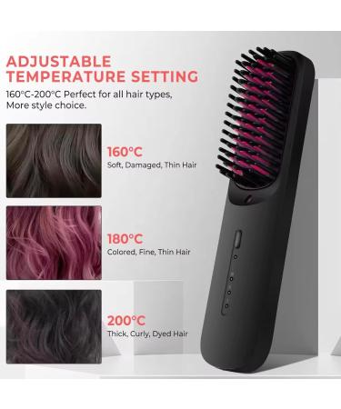 Upgraded Ionic Hair Straightener Brush - 16 Temp Settings Dual Voltage for Thick Curly Hair | Best Heat Brush Straightener for Women - Buy Online on GoSupps.com