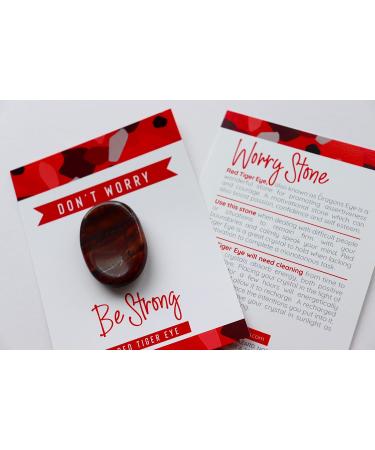 Red Tiger Eye Crystal Worry Stone - Meditation Stress Relief Gift - Healing Energy Reiki Chakra - Buy Online on GoSupps.com