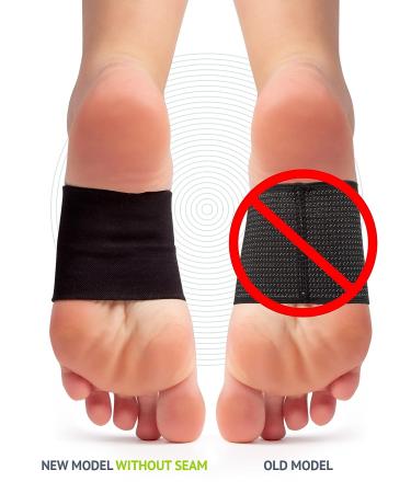 Compression Arch Support Brace for Plantar Fasciitis Relief - Foot Arch Supports for Flat Feet, Heel Spurs, and Feet Pain - Men Women 1 Pair Black - Buy Online on GoSupps.com