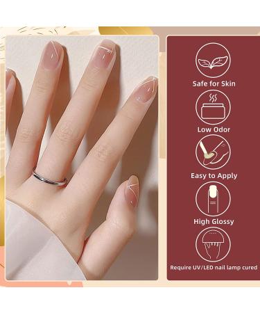 6-Piece Nude Gel Nail Polish Kit with Nail Brush - DIY Manicure Set for Women - Buy Online on GoSupps.com