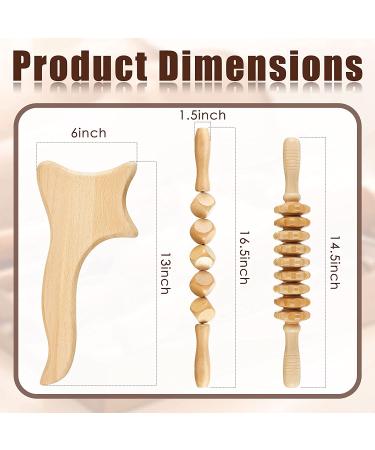 3-Piece Wood Therapy Massage Kit for Lymphatic Drainage and Cellulite Reduction - Buy Online on GoSupps.com
