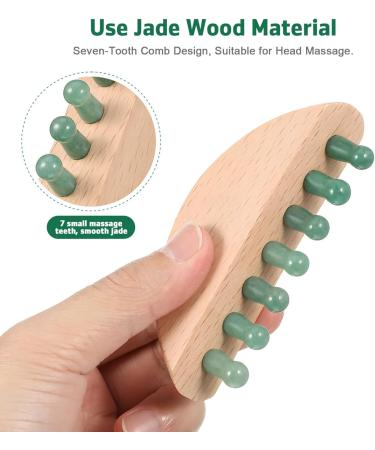 Beaupretty Scalp Massager Comb - Gua Sha Jade Wooden Comb for Stress Relief & Relaxation - International Shipping Available - Buy Online on GoSupps.com