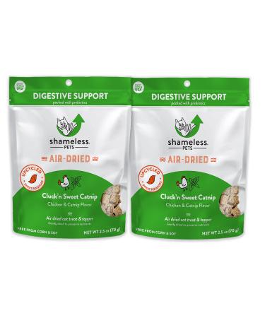 Shameless Pets Air Dried Raw Cat Food Topper & Treat - All Natural Nutritionally Packed Shrimp, Tuna & Chicken Catnip Treats with High Protein, Upcycled Ingredients Cluck'n Sweet Catnip