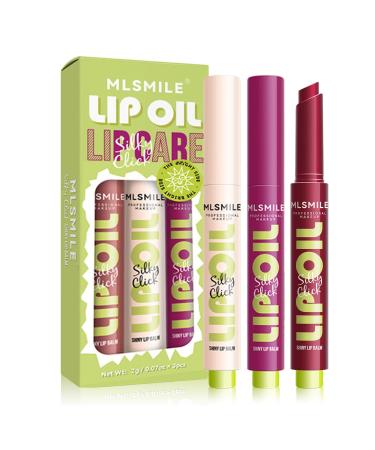 3 Colors Butter Gloss Lip Oil Tinted Lip Blam Plumping Hydrating Lipstick Plump Lip Non-Stick Cup Long Lasting Mirror Lip Glaze Shiny Lip Balm Set Set B
