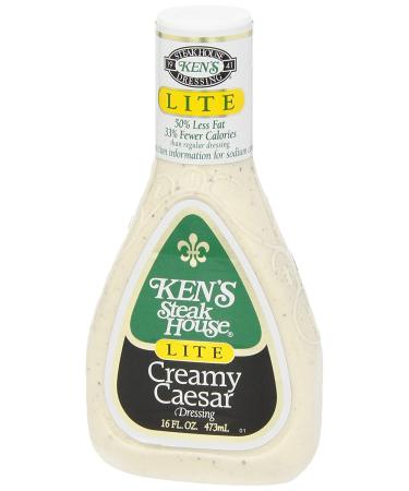 Ken's Foods Lite Creamy Caesar Salad Dressing 16 oz - Delicious and Low-Calorie Option - Buy Online on GoSupps.com